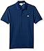 Lacoste Men's Short Sleeve REG FIT Petit Pique Polo WITHFINE Stripes, Inkwell/Meridian Blue, X-Large