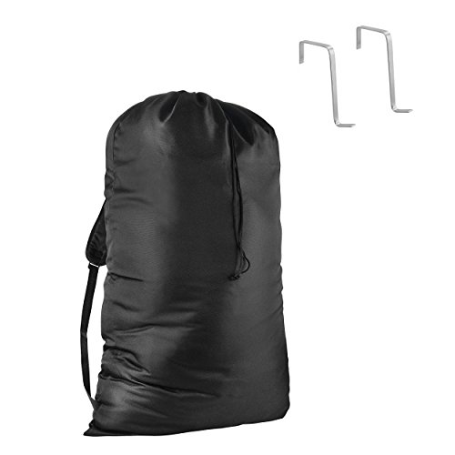 Hanging Laundry Bag with Bookbag Shoulder Straps | 40 in tall x 28 in wide | For College Dorm Students | Reinforced Stitching Prevents Ripping | Behind The Door Storage with Door Hooks