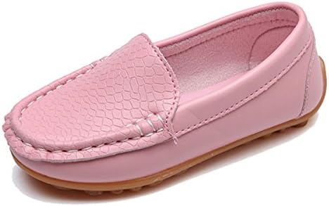 Toddler Boys Girls Soft Synthetic Leather Loafers Slip On Boat Dress Shoes Flat (Toddler/Little Kid/Big Kid)