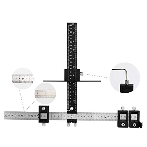 Valiant Cabinet Hardware Jig | Drawer Knobs and Pulls Template Tool for Drilling Holes on Wood | Adjustable Drill Guide Tools for Doweling, Boring and Mounting Door Handles | Made from Aluminum Alloy