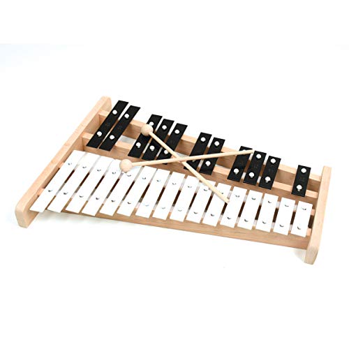 Professional Wooden Alto Full Size Glockenspiel Xylophone with 27 Metal Keys for Adults & Kids
