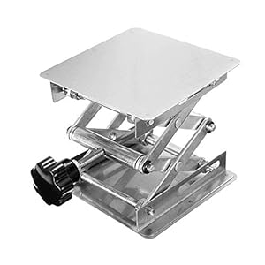 KKmoon Stainless Steel Mini Stable Lab Stand Manual Lift Riser Lifter Laboratory Lifting Platform