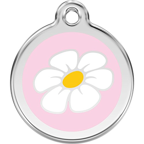 Red Dingo Personalized Daisy Pet ID Dog Tag (Medium Pink)