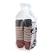 PARTY BARGAINS 50 Disposable Rippled Insulated Hot Cups with lids, 12oz Burgundy Color. No Sleeves Needed to Go Teacup. Heat Protection Coffee Espresso