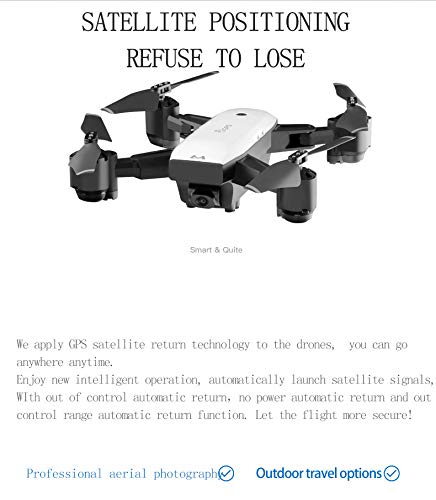 Hisoul Hot SMRC S20 RC Quadcopter 5G 1080P 120°Wide-Angle HD Camera 6-axis GPS Fixed Point Foldable Selfie Drone - Headless Mode,One Auto Return Key, Smart Follow, Flying Around (White)