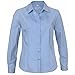 SUNTTON Women Long Sleeve Basic Simple Button-down Shirt Oxford Blouse with Stretch