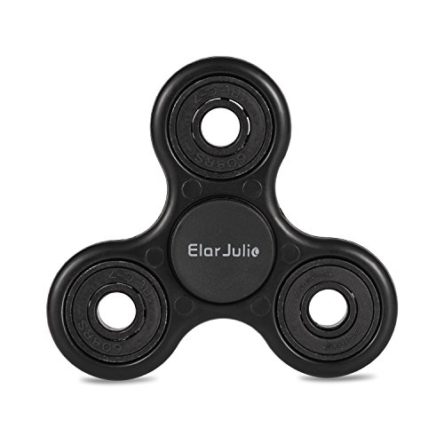 Elar julie Fidget Spinner ToyTri-Spinner Fidget Toy is A Good Time killer, Perfect to relieve ADHD Anxiety. Help to Reduce Stress and Make you focusing. (BLACK)