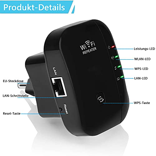 Maofuxing-Repetidor-WiFi-300Mbps-Amplificador-WiFiAmplificador-Senal-WiFi-de-300-MbpsAmplificador-de-Senal-Admite-Redes-WLAN-de-24-GHzFacil-de-Configurar-Compatible-con-Enrutador-y-Fibra