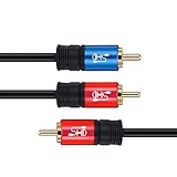 SHD RCA to 2RCA Subwoofer Cable Audio Cable 2RCA to 1RCA Bi-Directional RCA Y Adapter Premium Sound Quality Dual Shielded with Gold Plated Connectors-3Feet