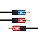 SHD RCA to 2RCA Subwoofer Cable Audio Cable 2RCA to 1RCA Bi-Directional RCA Y Adapter Premium Sound Quality Dual Shielded with Gold Plated Connectors-3Feet