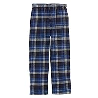 Gioberti Big Boys Brushed Flannel Lounge & Pajama Pants with Elastic Waist, Navy/Royal Blue, Size 12