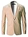FLATSEVEN Mens Slim Fit Cotton Stylish Casual Blazer Jacket (BJ202) Beige, M
