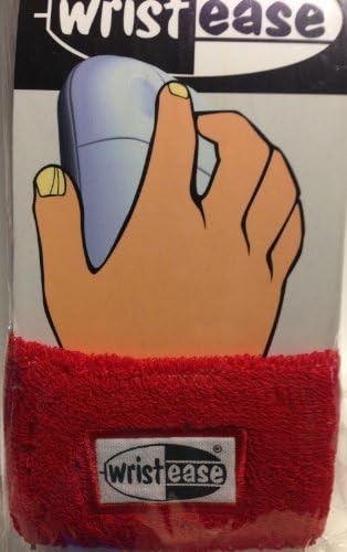 Wristease Portable Ergonomic Wrist Support (1 Pair) Padded Wrist Ease Rest Cuff Provides Comfort (Red - Large)
