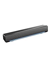 Soudbar, Maboo USB Powered Sound Bar Speakers for Computer Desktop Laptop PC, Black (USB)