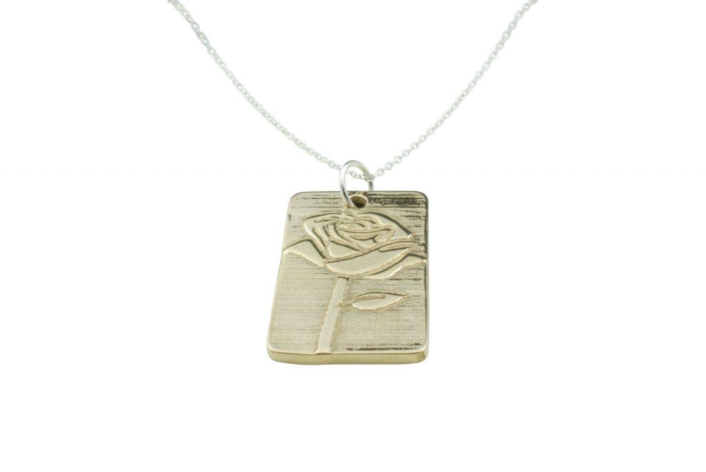 8th Anniversary Bronze Gift or Mothers Day Gift Idea Rose Necklace Pendant - Perfect For Valentines Day (rse1p-b)