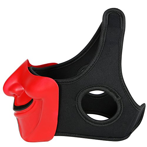 HYOUT Half Face Mask for Christmas Halloween Cosplay Costume Party Movie Prop Evil Demon Monster Kabuki Samurai Hannya Oni Protective Mask for Airsoft Paintball Hunting Shooting BB Gun CS Game - Thumbnail 3