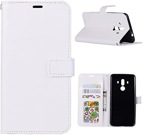 MEIRISHUN Premium PU Leather Wallet Stand Flip Case Cover with Card Slot for Huawei Mate 10 Pro - White