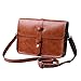 Vintage Leather Cross Body Handbag, HN Shoulder Messenger Bag (Brown)