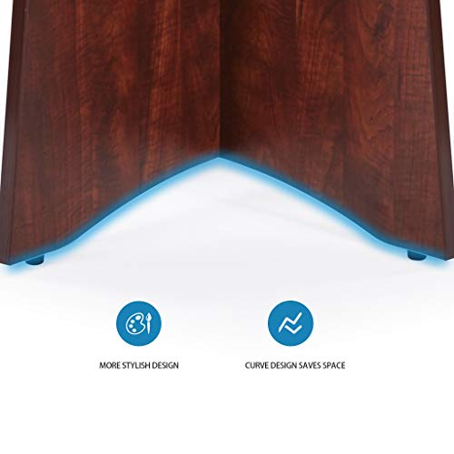 Sunon 41.3'' Dia Round Conference Table with X-Shaped Wood Panel Small Dining Table (Cherry)