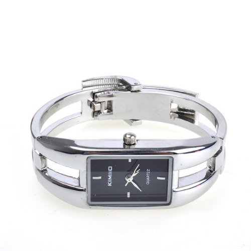 NEEWERÂ® Alloy Case Bracelet Black Dial Modern Silver Fashion Women Quartz Watches