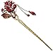 FOONEE Women Retro Peacock Tassels Alloy Hair Pin Hair Stick,Red