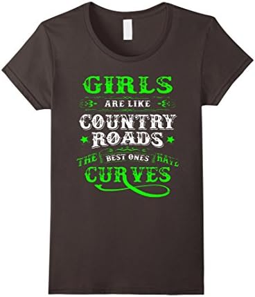 Women's Girl are like country roads funny t shirt XL Asphalt