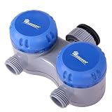 Yardeen Mechanical Water Sprinkler Timer Two Outlet Garden Hose Controller Color Blue