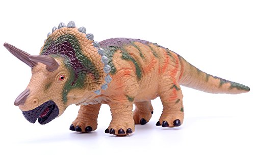Anleolife 14" Realistic Soft Dinosaur Action Figure Toy for Kids, Jumbo Squeezable Triceratops