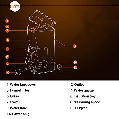 Filterkaffeemaschine, 600-W-Kaffeemaschine für Instantkaffee, abwaschbarer Filter, Warmhalte-Tropfschutzfunktion für zu… – Bild 6