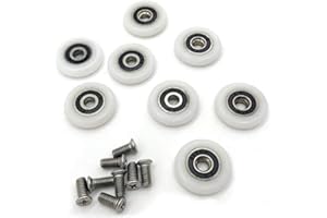 8pcs Shower Door Rollers,Roller Diameter 19/23/25/27mm, for The Bathroom Pan Glass Sliding Door Pulleys/Runners/Wheels (23mm 