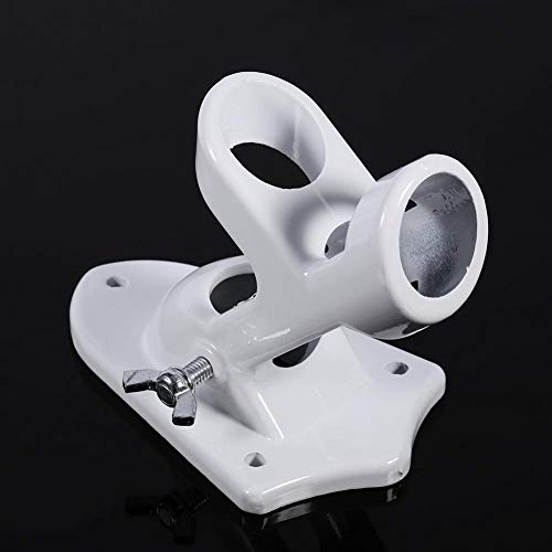 Flag Holder, 2 Angle Aluminium Alloy Flag Pole Holder Mounting Wall Mount Flagpole Windsock Bracket White