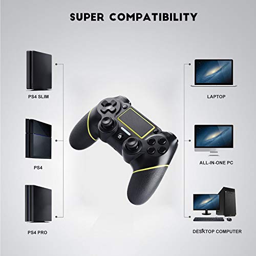 JAMSWALL-Mando-para-PS4-Bluetooth-Mando-Inalambrico-para-PS4ProSlim-Panel-Tactil-Gamepad-con-Doble-Turbo-Vibracion-y-Funcion-Audio-Pantalla-LED-Controlador-inalambrico-para-PlayStion-4