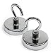 CMS MAGNETICS - (6-Pack 32mm Ceramic Hooks Silver 5-Pound Sheer and 13-Pound Pull Force Rating, Strong Magnet Hooks for Office, Refrigerator, Magnetic Board, Closets