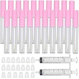 20 PCS 2.5ML Refillable Lip Gloss Tube Empty Pink