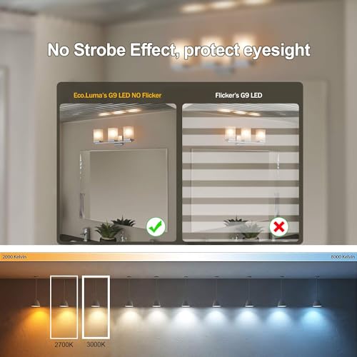 LED Light Bulbs G9 Warm White 3000K, 5W Equivalent 40W Halogen Bulb, Non-Dimmable, 360° Beam Angle, No Flicker G9 LED Lamps, AC 220-240V, (Pack of 5)