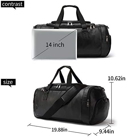 Travel Duffel Bag Leather with Shoe Compartment for Overnight Business Carry on Bag 6 Travel Duffel Bag Leather with Shoe Compartment for Overnight Business Carry on Bag