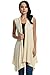 Beyove Women's Asymetric Hem Sleeveless Open Front Drape Cardigan Sweater Vest Off White XL