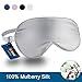 Natural Silk Sleep Mask, Super-Smooth & Soft Eye Mask with Adjustable Strap, Blindfold, Perfect Blocks Light, Pressure Free for A Full Night's Sleep
