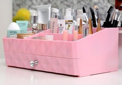 Drawer type cosmetic storage box plastic storage box creative double desktop storage box