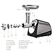 Homgeek Electric Meat Grinder, Meat Machine Sausage Maker, Stainless Steel Meat Mincer Sausage Stuffer, Heavy Duty Food Processing Machine With 3 Cutting Blades and Stuffing Tubes