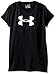 Under Armour Girls' Big Logo T-Shirt, Black (001)/White, Youth Small