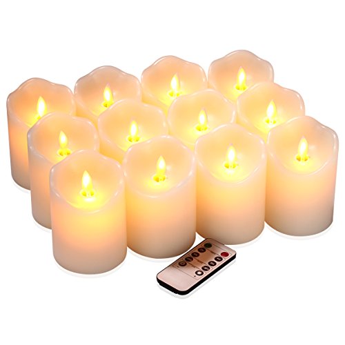 qinxiang Flameless Candles Flickering LED Candles Set of 12 (D3" X H4