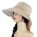 Beautyer Womens Sun Hat Summer Flap Cover Cap Cotton Anti-UV UPF 50+ Sun Shade Hat With Bow Wide Brim Adjustable Hat