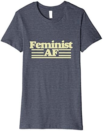 Womens Feminist AF shirt feministaf tee shirt feminism retro tee Large Heather Blue