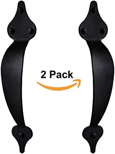 SESAME - 2 Pack Barn Door Handle Set - 10 Inch Long - Rustic Matt Black - Rust Resistant Hardware - With Colour Matching Screws - No Fingerprints Finish - for Indoor and Outdoor Sliding and Pull Doors