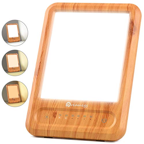 Light Therapy Lamp - Dreamegg Bright White Therapy Light, UV-Free 10000 Lux Light Therapy Box for Depression, Stepless Brightness, 3 Light Colors, Memory Function, Light Therapy Box for Home Office