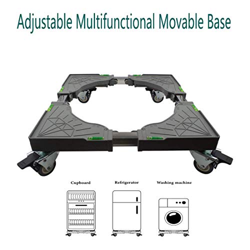 Universal Mobile Base Dolly Roller with 4 Double Wheels 8 Strong Feet Multi-Functional Adjustable Base for Adjustable Dryer, Washing Machine and Refrigerator (4 Double Wheels) - Thumbnail 5