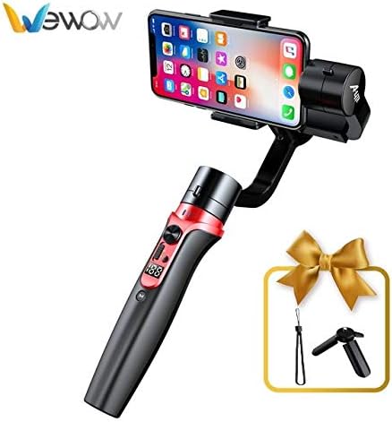 Wewow Extendable 3 Axis Gimbal Stabilizer with LCD Display, Face or Object Auto Tracking and Focusing for Smartphones and GoPro Action Cameras
