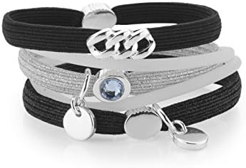 Hair Tie No.1 (Blk/Silver-tone/Blk-PlaSilver-tone)