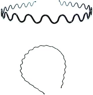 DODO®-Fashionable Black Metal Waved Style Alice Sports Hairband Headband For Men Women (Thin Line Wave)